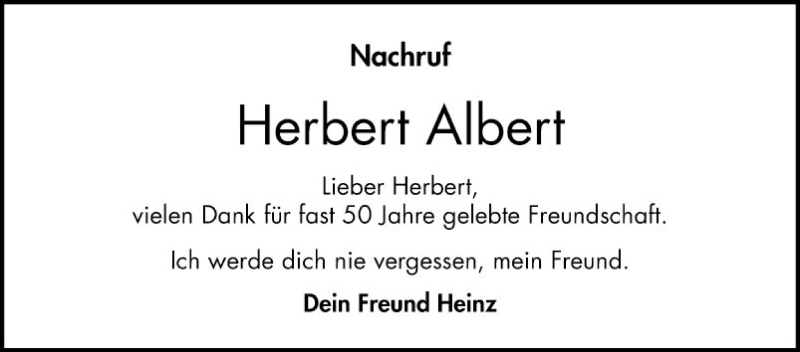  Traueranzeige für Herbert Albert vom 25.01.2020 aus Bergsträßer Anzeiger