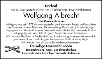 Traueranzeige von Wolfgang Albrecht von Bergsträßer Anzeiger