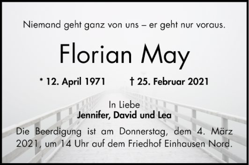  Traueranzeige für Florian May vom 02.03.2021 aus Bergsträßer Anzeiger